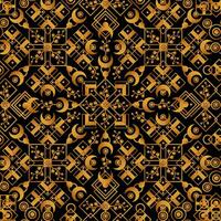 Gold Luxury Squares And Crescents Seamless Pattern vector