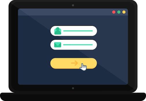 Web Page Menu On Screen Of Digital Gadget vector