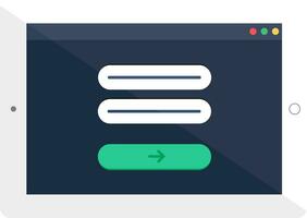 Navigation Menu Interface Of Entering Login vector