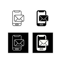 icono de vector de correo de teléfono