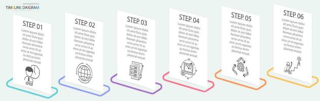 Modern infographic elements with charts, diagrams, processes vector