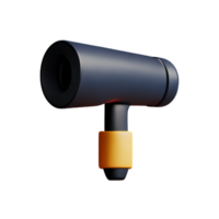 a black and yellow hair dryer on a transparent background png