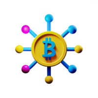 bitcoin icono con vistoso puntos en un transparente antecedentes png