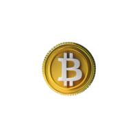 bitcoin oro moneda icono aislado en transparente antecedentes png