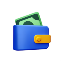 billetera icono con dinero en transparente antecedentes png