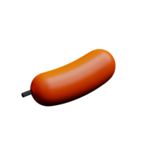 Sausage 3d junk food icon png