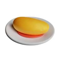 a yellow and orange omelette on a plate png