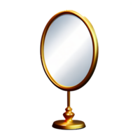 golden mirror on a pedestal isolated on transparent background png