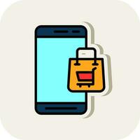 Mobile Shopping  Vector Icon Design