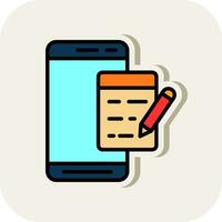 Mobile Note  Vector Icon Design