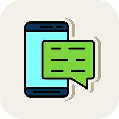 Mobile Chat  Vector Icon Design