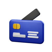 3d icono negocio pago tarjeta lector png