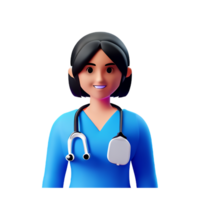 female doctor 3d profession avatars illustrations png