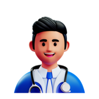 male doctor 3d profession avatars illustrations png