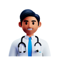 Masculin médecin 3d profession avatars des illustrations png