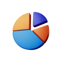 3d pie chart business isolated render illustration png
