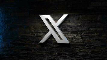 Twitter new logo X. Twitter changed app logo with X. Twitter news. X new social media video