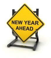 Road sign - new year ahead photo