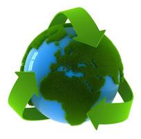 Globe and recycle symbol photo