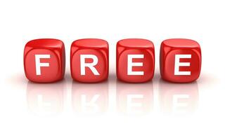 The Word Free Out of Red Letter Dices photo