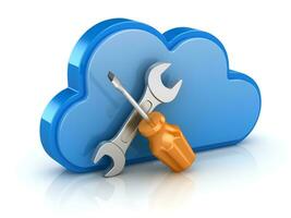 Screw Driver and Wrench with Cloud photo