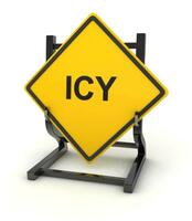 Road sign - icy photo