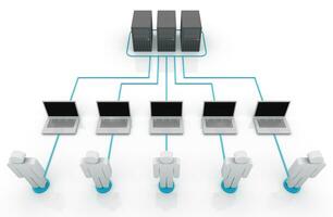 Connection server with computer photo