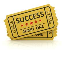 Yellow success ticket photo