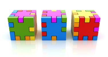 Colorful Puzzle Cubes photo