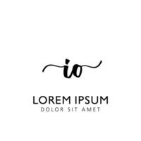 IO Initial Handwriting Template Design vector