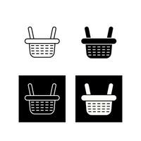 icono de vector de cesta de compras