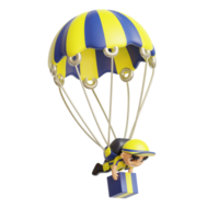 3d character delivery man png