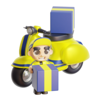 3d character delivery man png