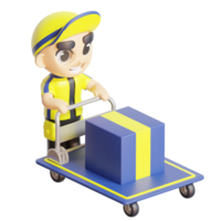 3d character delivery man png