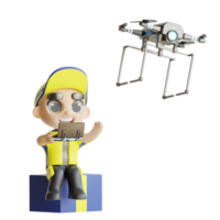 3d character delivery man png