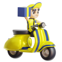 3d character delivery man png