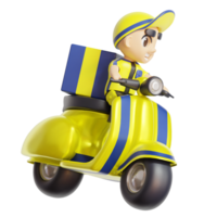 3d character delivery man png