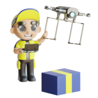 3d character delivery man png