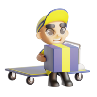 3d character delivery man png