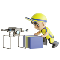 3d character delivery man png