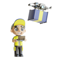 3d character delivery man png