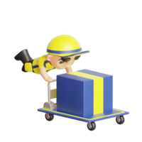 3d character delivery man png