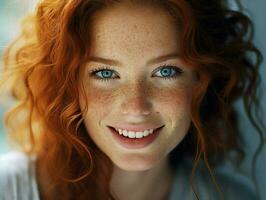 Woman redhead beauty smile photo