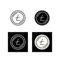 icono de vector de moneda litecoin