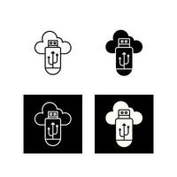 icono de vector de nube usb