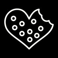 corazón conformado galletas vector icono