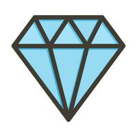 Diamond Vector Thick Line Filled Colors Icon For Personal And Commercial Use.