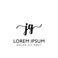 JG Initial Handwriting Template Design vector