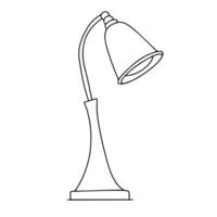 Desk lamp in doodle style. Hand drawn table lamp isolated on white background. Vector illustration.