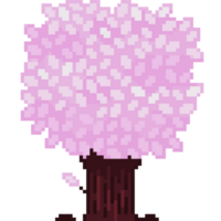 ein 8 Bit im Retro-Stil Pixel Kunst Illustration von ein Rose Fichte Baum. png